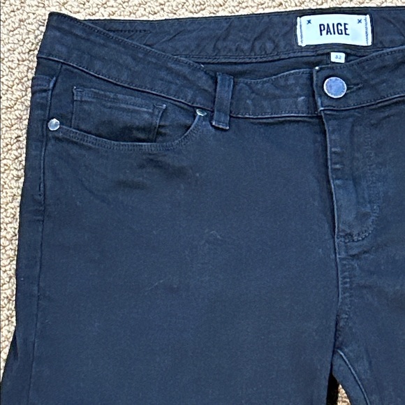 Paige Skyline Skinny Mid Rise Jeans size 32 Black Ink - Picture 2 of 16